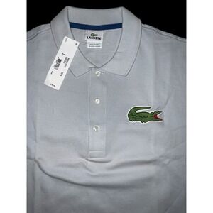 Lacoste Men's Gray Polo Shirt Regular Fit Size XL 100% Cotton  Big Logo NWT